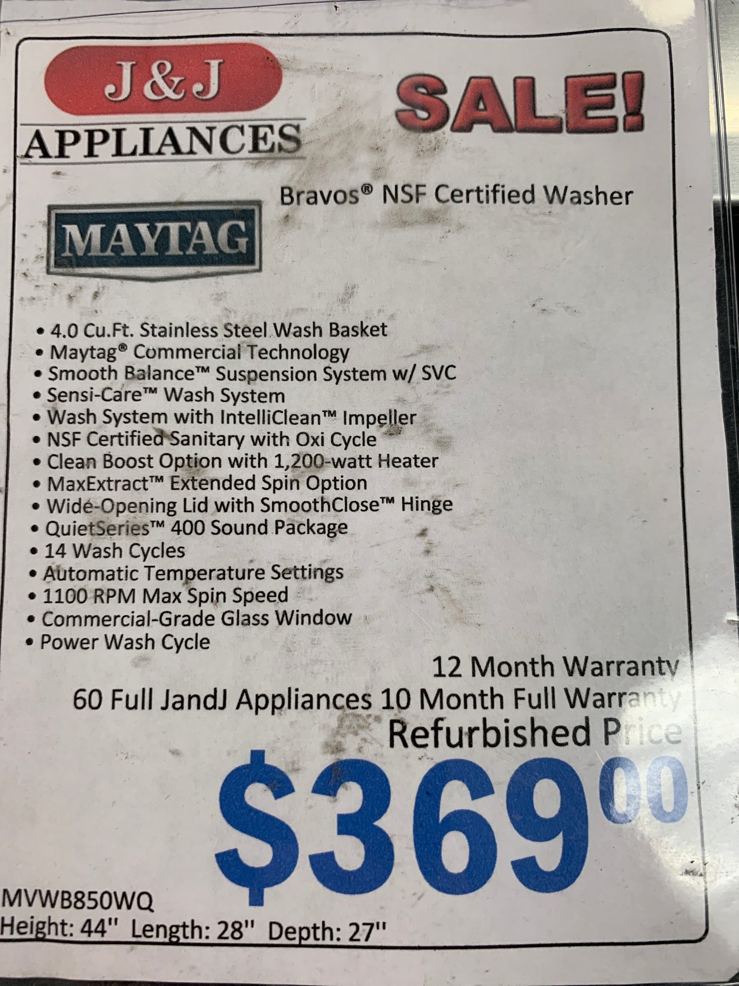 Maytag Bravos Washer.