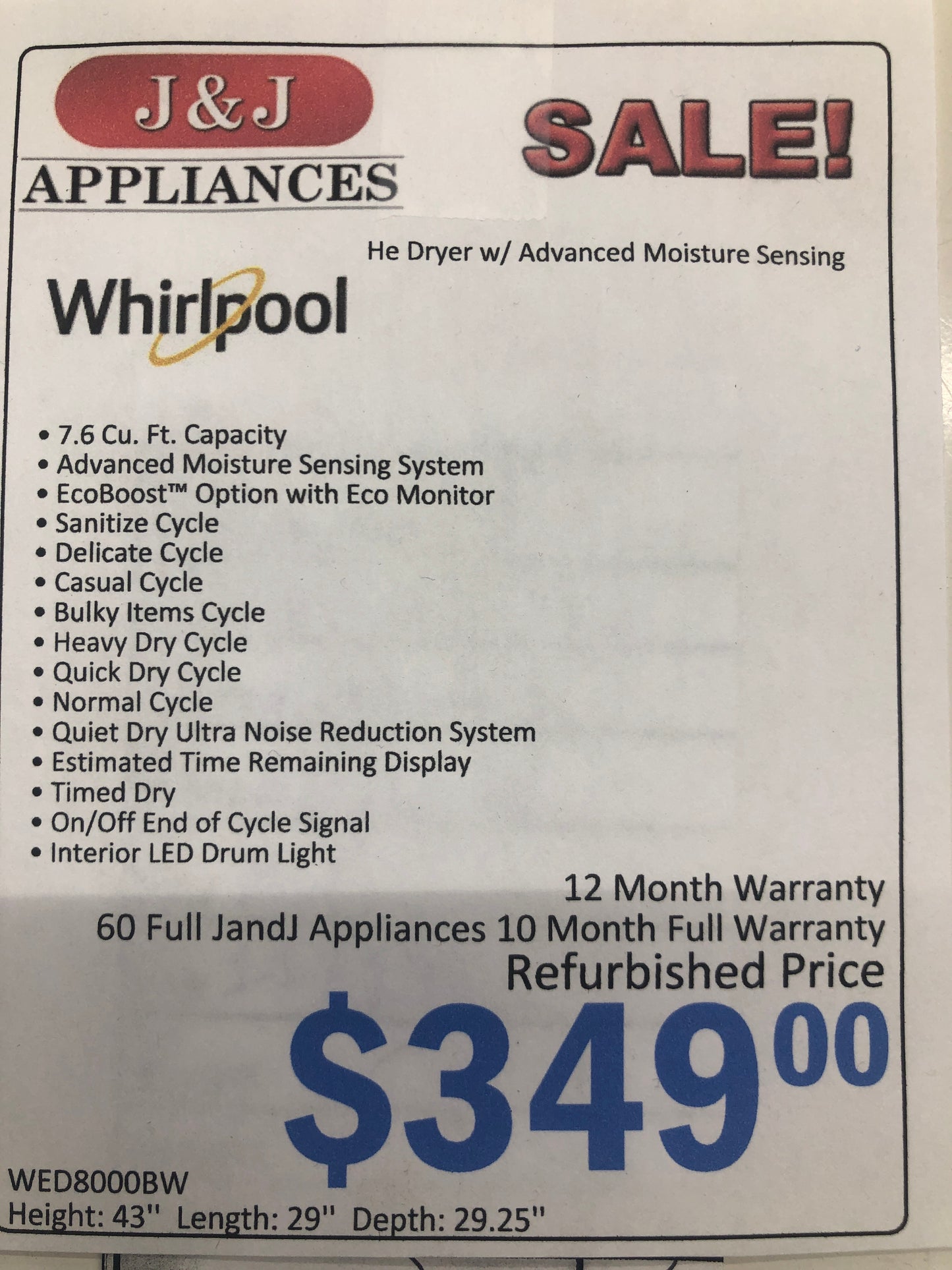 Whirlpool Cabrio Dryer.