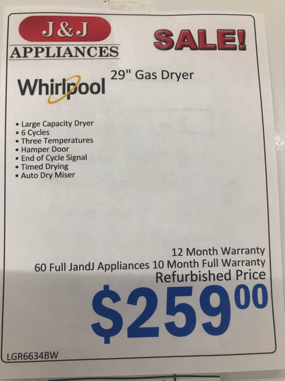 Whirlpool Gas Dryer.