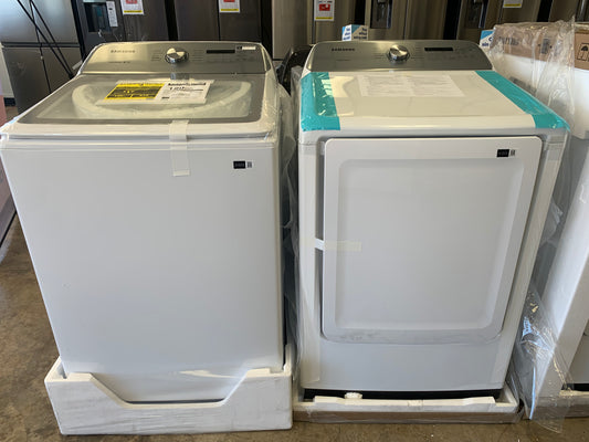 **NEW** Samsung 5 cu ft Top Load Washer & 7.4 cu ft Vented Electric Dryer