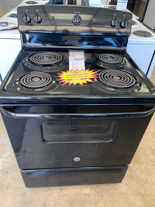 GE Black Electric Stove.