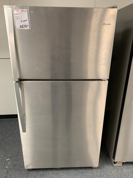 Whirlpool Stainless Steel Top Bottom Refrigerator.