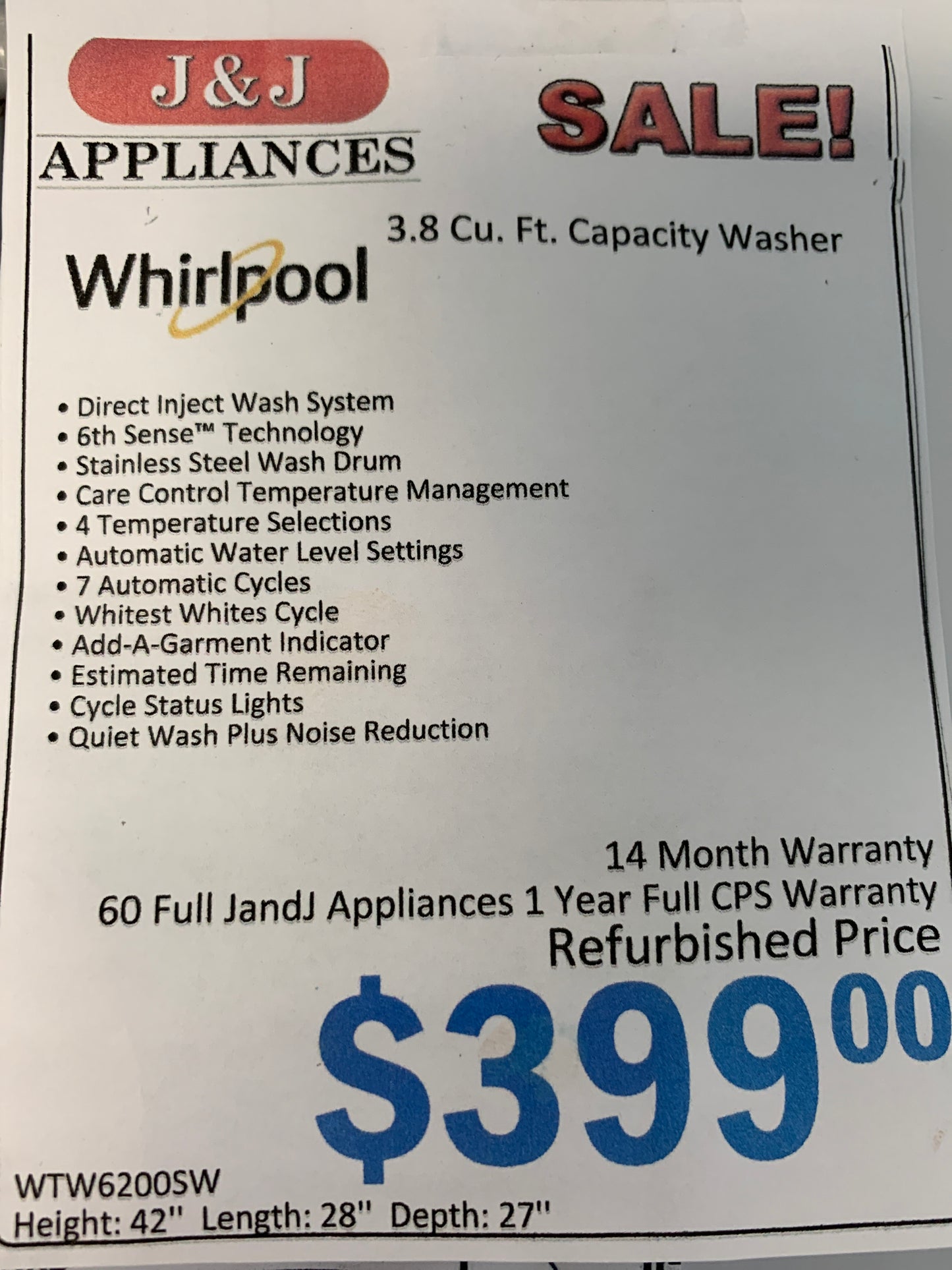 Whirlpool Washer.