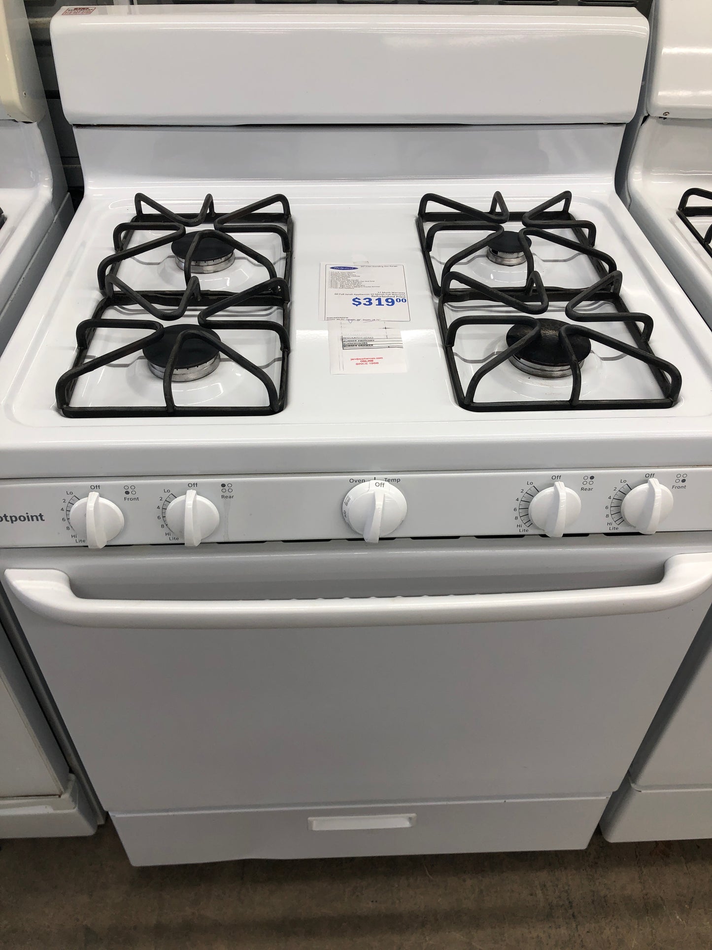 Hotpoint 4 Burner Gas Stove.