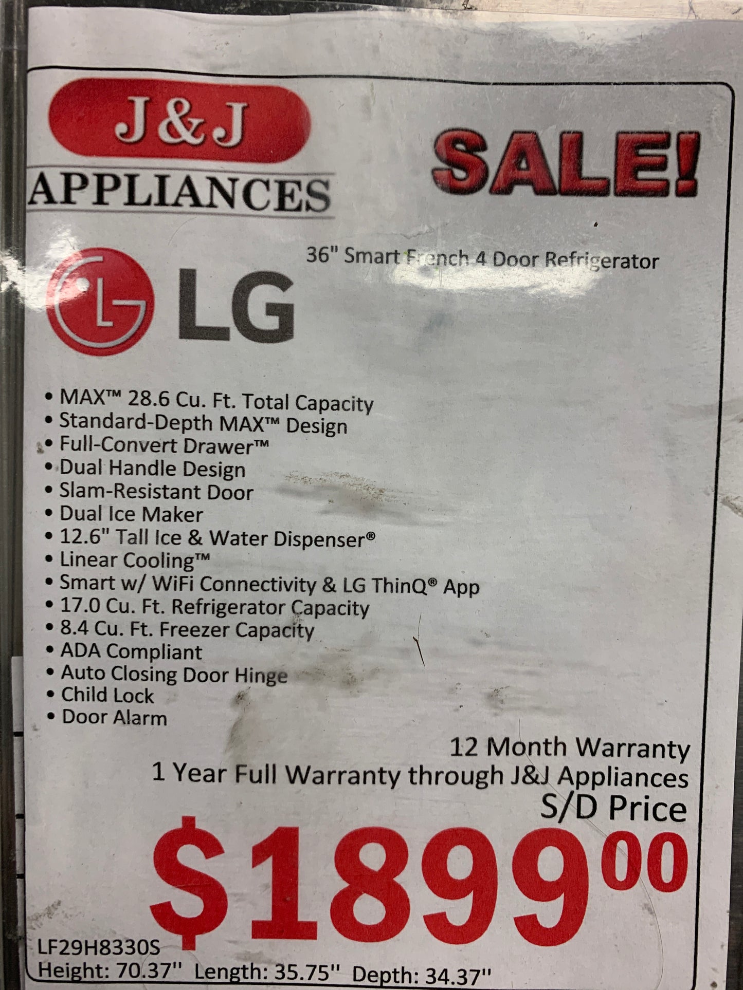 LG Smart French Door Refrigerator.