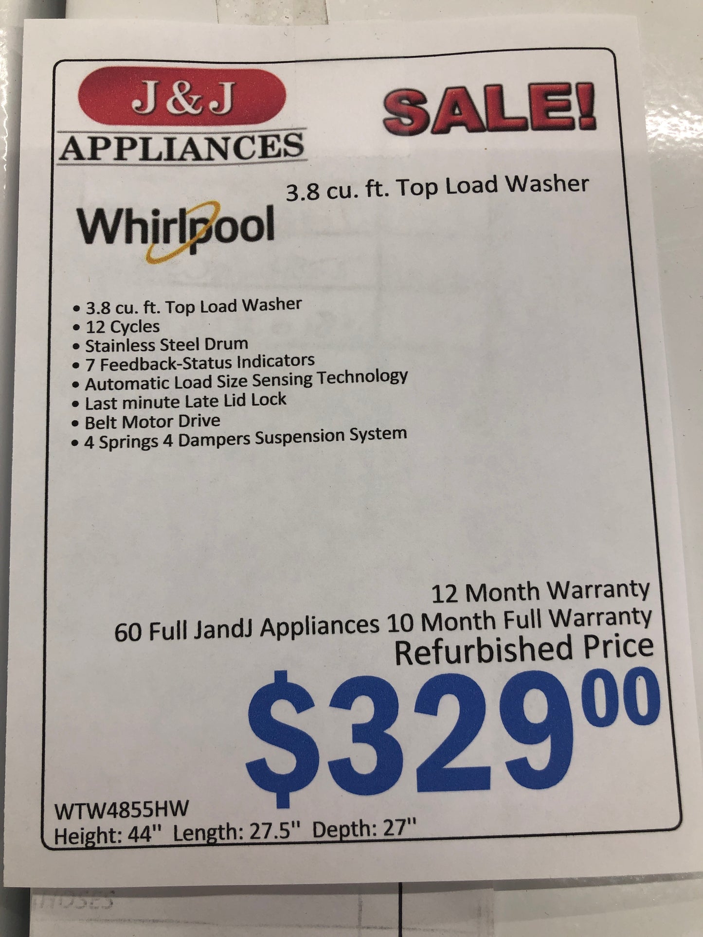 Whirlpool Washer.