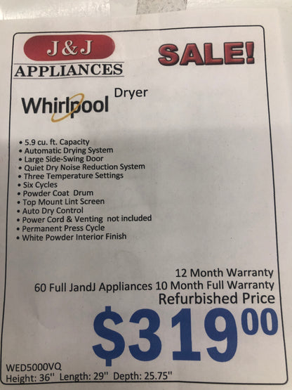 Whirlpool Electric Dryer.