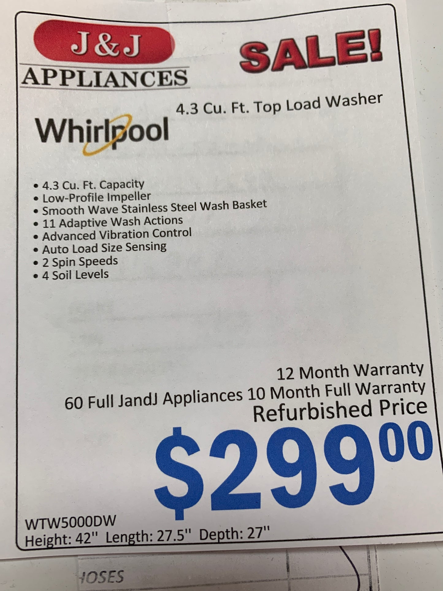 Whirlpool Washer.