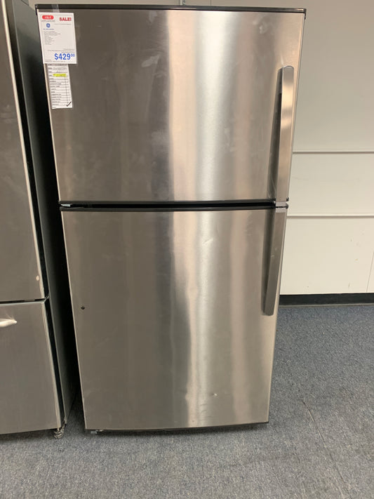 GE Stainless Top Bottom Refrigerator.