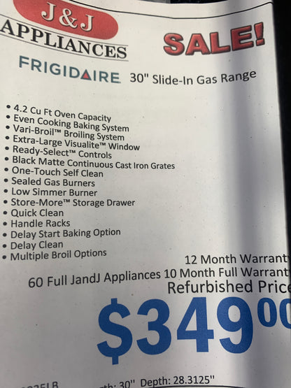 Frigidaire 4 Burner Gas Stove.