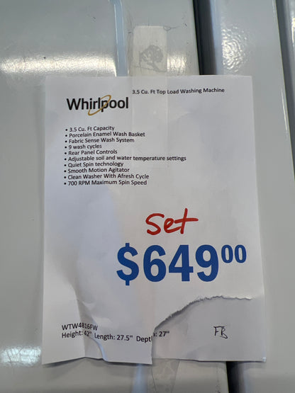 Whirlpool Washer and Electric Dryer Set