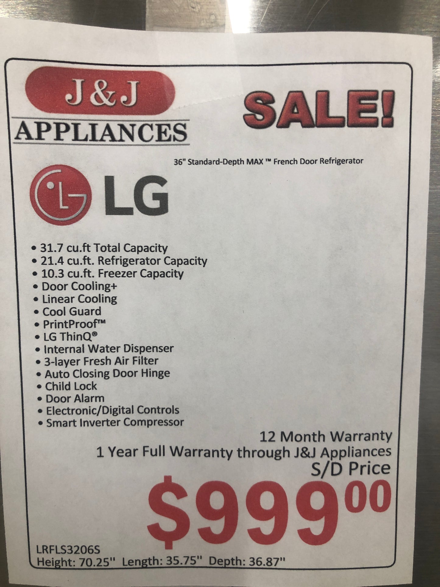 LG Trio Refrigerator.