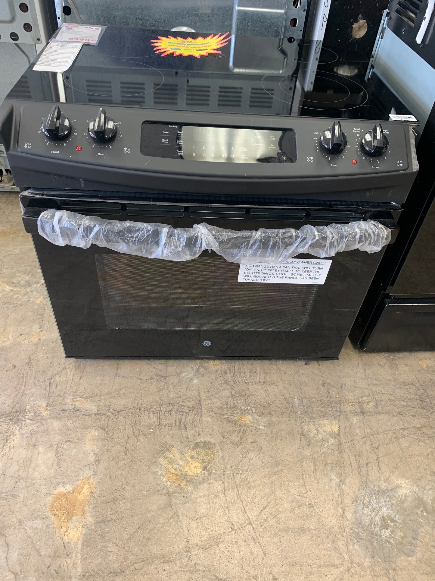 GE 30” Drop in Electric Range.