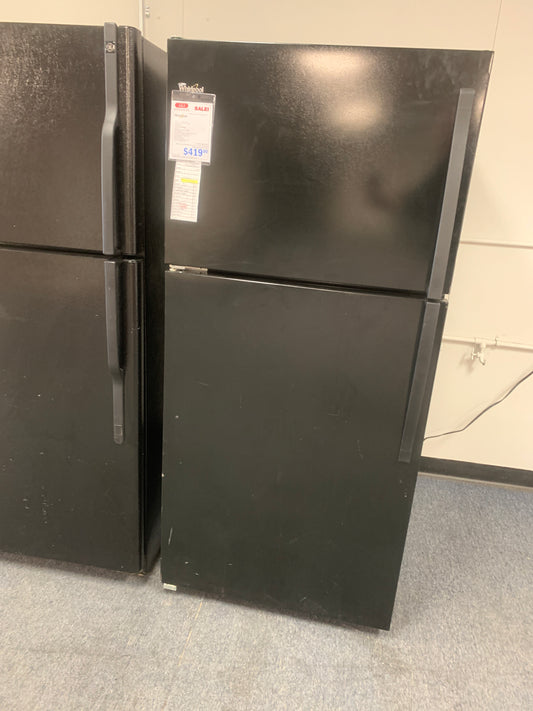 Whirlpool Black top and Bottom Refrigerator.