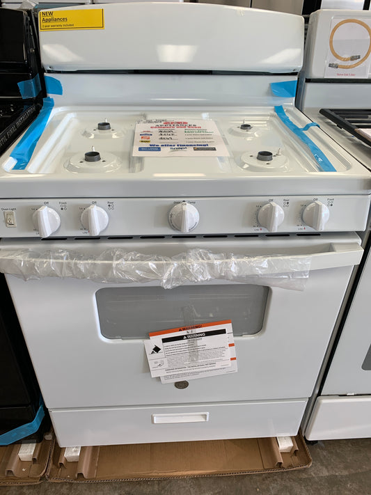 GE White 4 Burner Gas Stove.