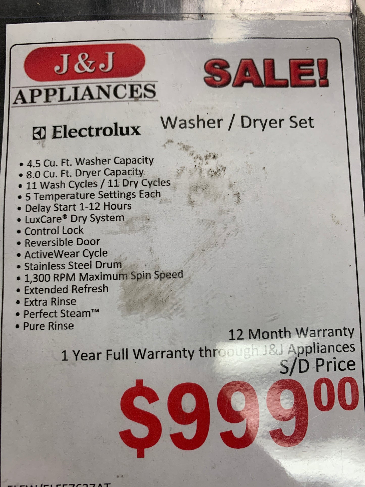 Electrolux Washer Dryer Set.