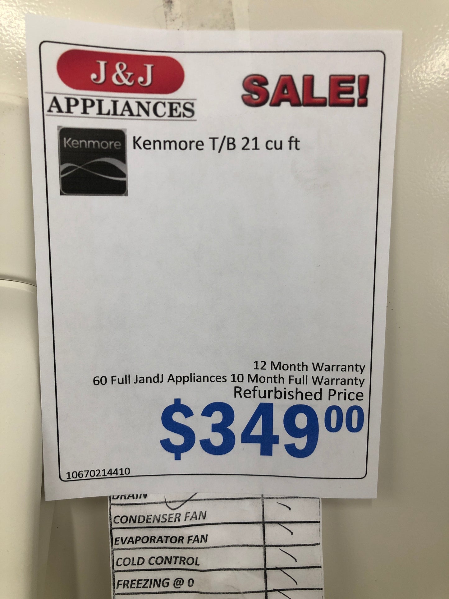 Kenmore Top Bottom Refrigerator.