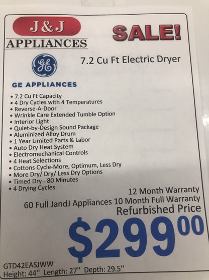 GE Electric Dryer.