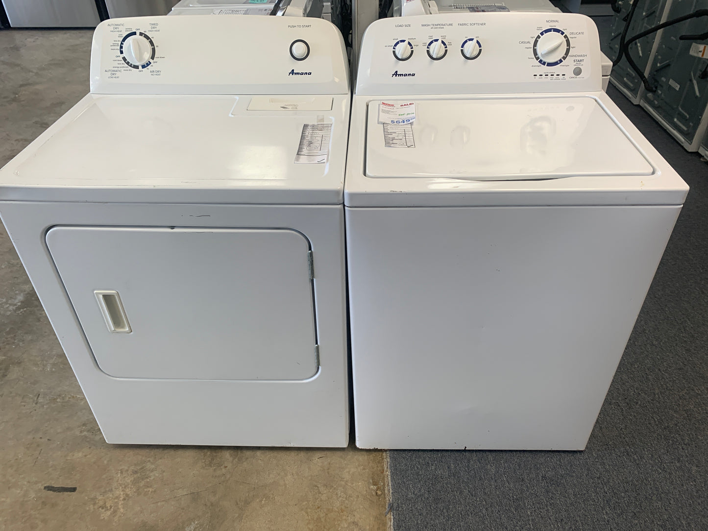 Amana Washer Dryer Set.