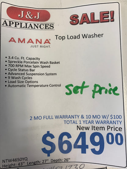 Amana Washer Dryer Set.