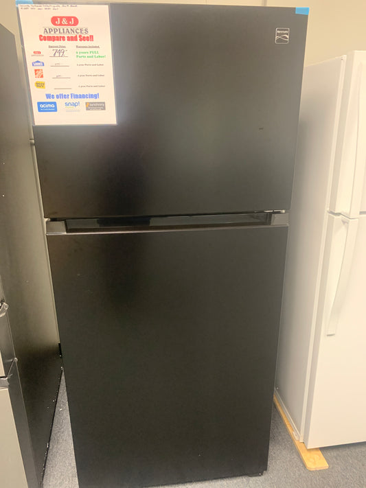 Kenmore Black Top and Bottom Refrigerator.