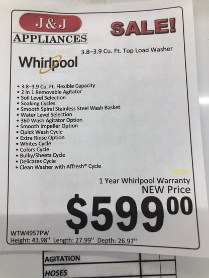 Whirlpool New Washer.