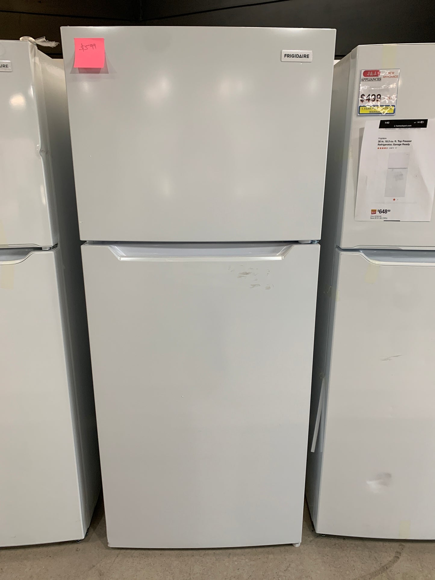 Frigidaire White Top Bottom Refrigerator**NEW**