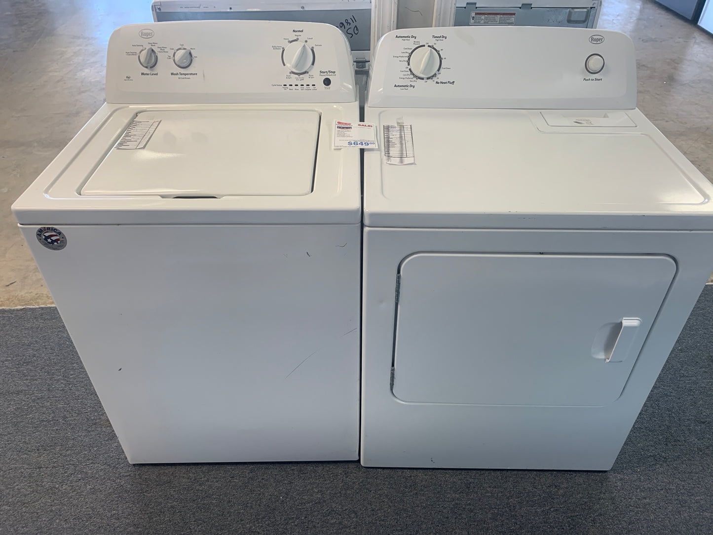 Roper Washer Dryer Set.