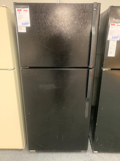 GE Black Top and Bottom Refrigerator.