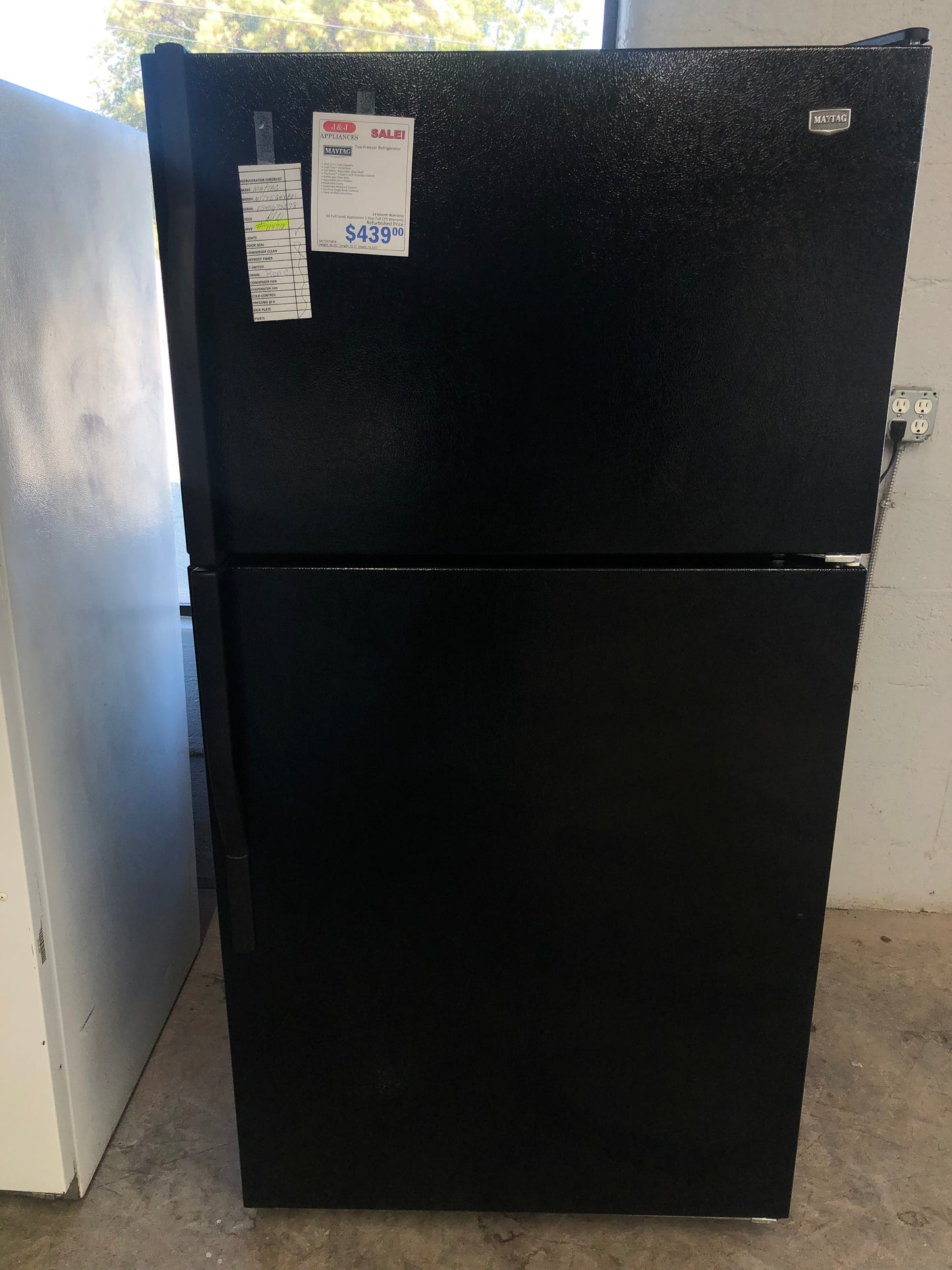 Maytag Black Top And Bottom Refrigerator