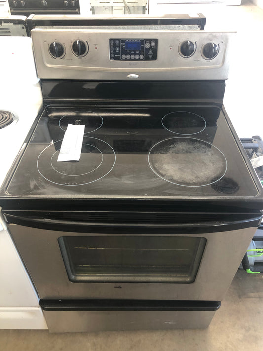 Whirlpool Smooth Top Black and Stainless Steel Electric Range