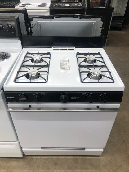 Hotpoint White 4 Burner Pilot Light Gas Stove