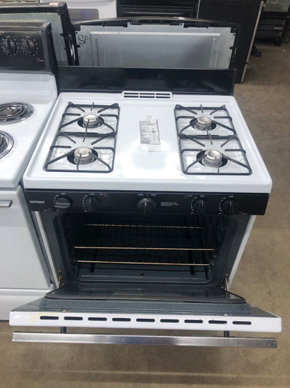 Hotpoint White 4 Burner Pilot Light Gas Stove