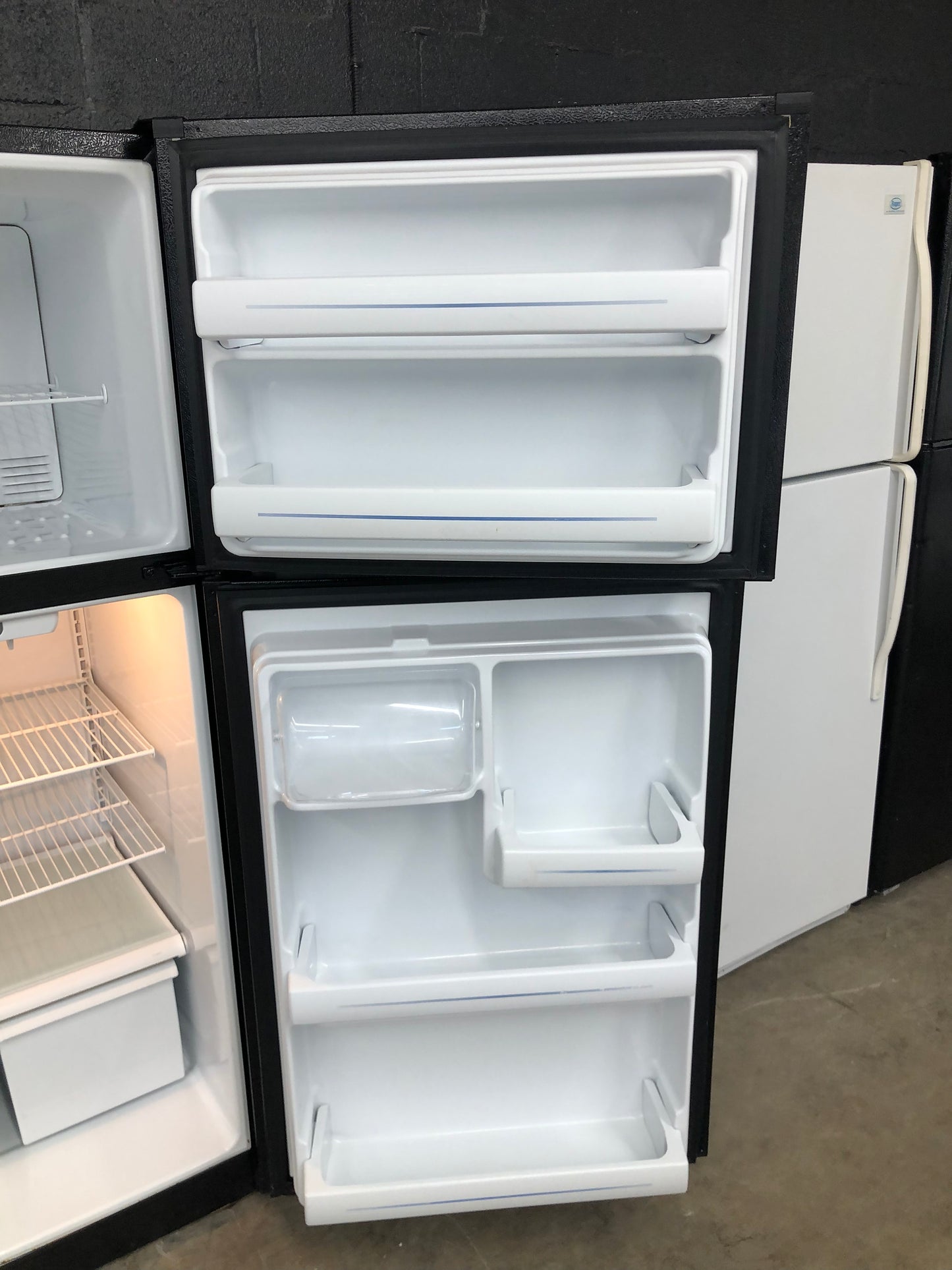 GE Black Top And Bottom Refrigerator