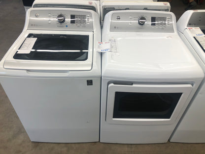 GE White Top Load Washer and Electric Dryer Set