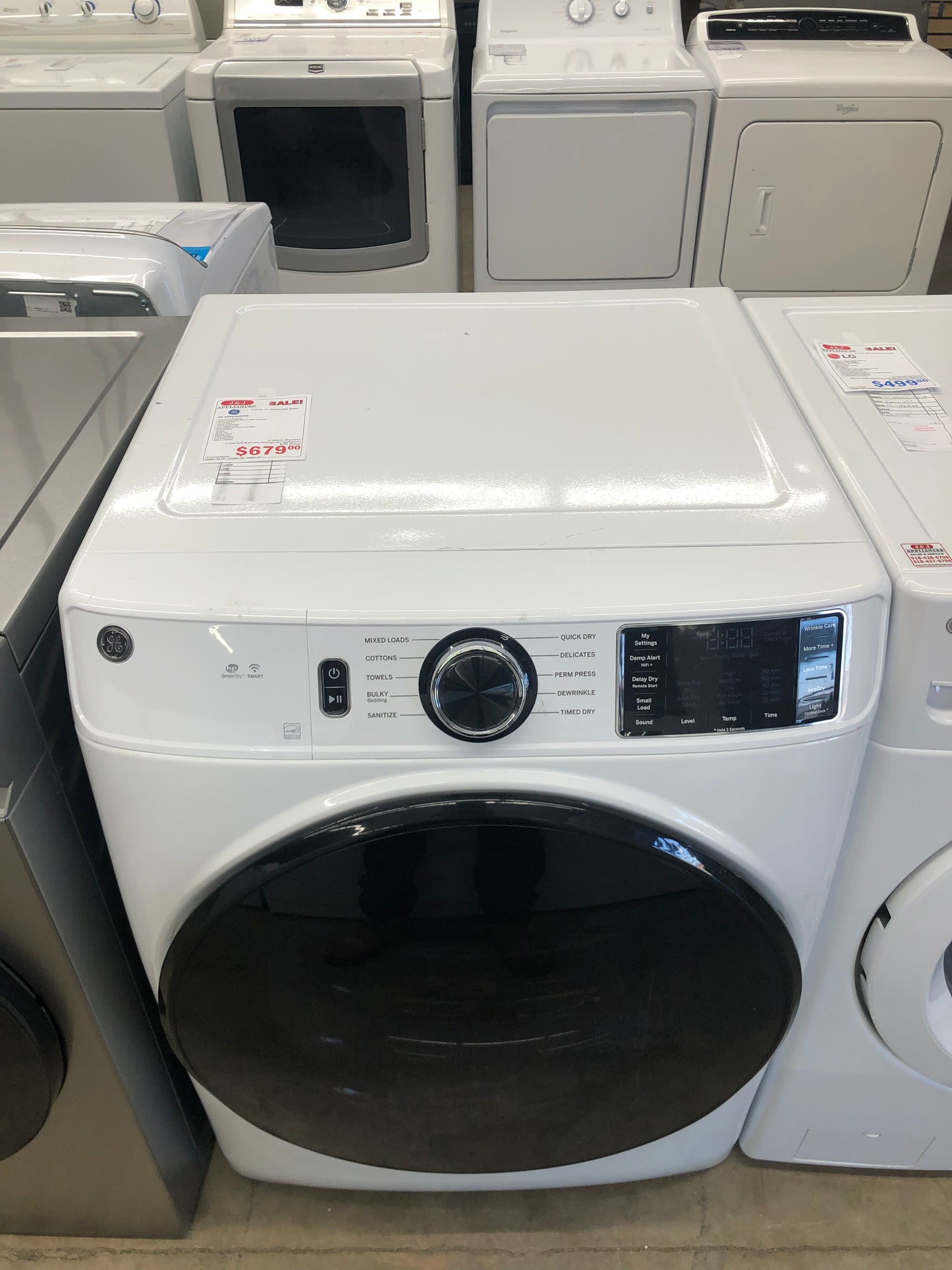 GE White Front Load Style Gas Dryer