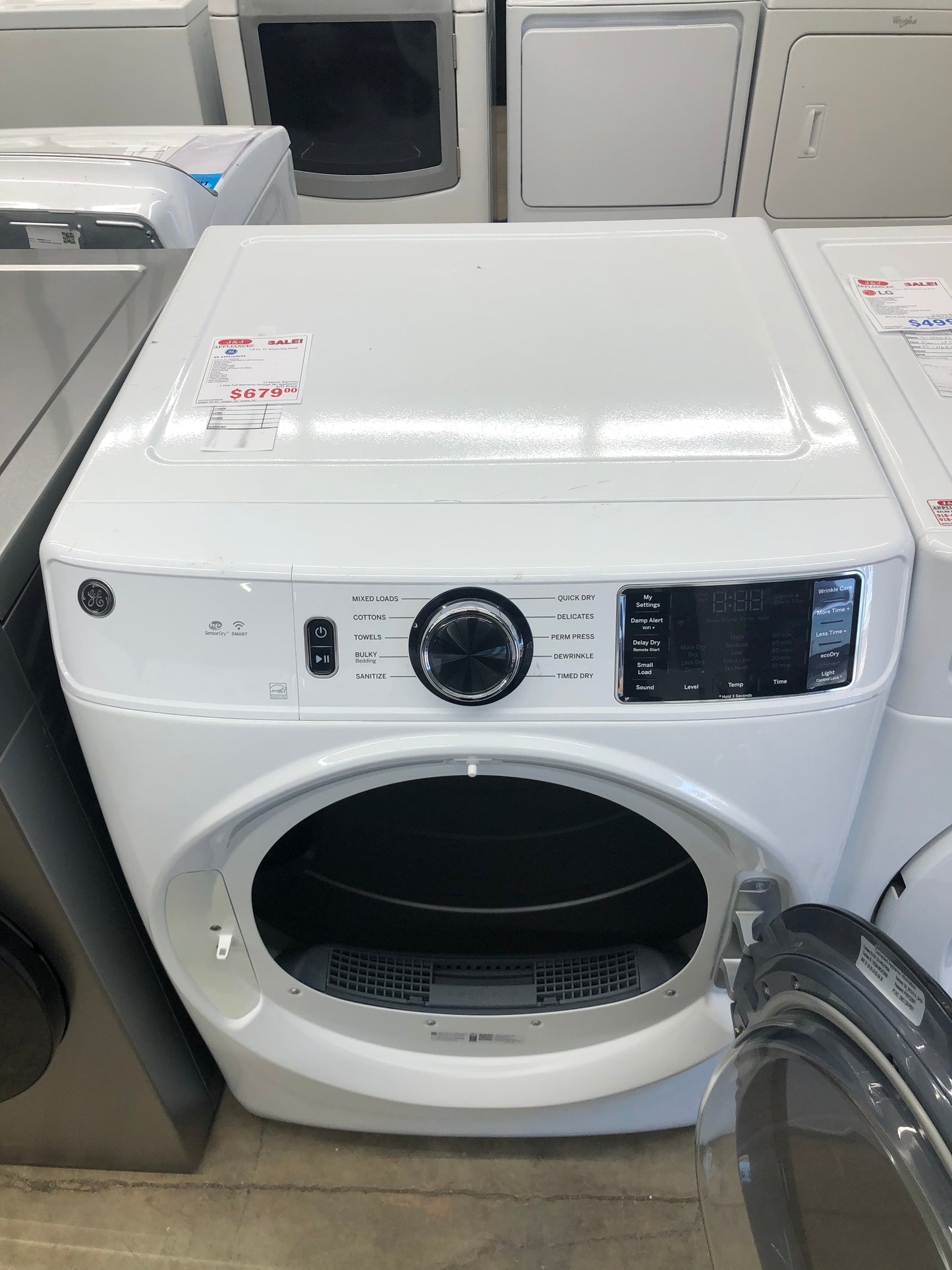 GE White Front Load Style Gas Dryer