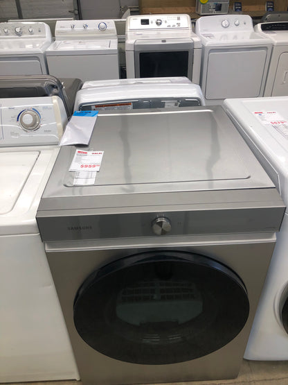 Scratch and Dent Samsung Bespoke Champagne Front Load Electric Dryer.