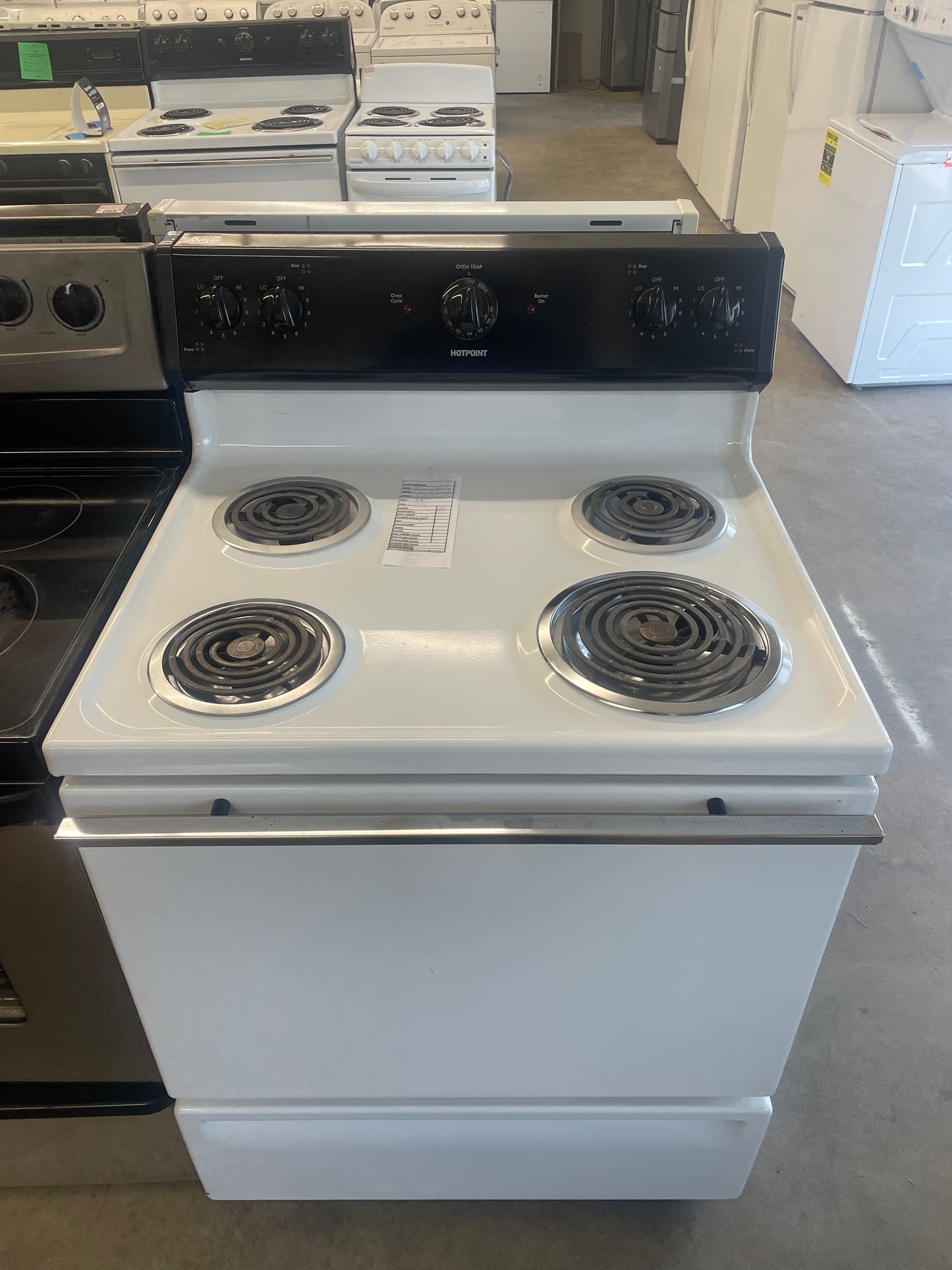 GE Black and White Electric Range Stove