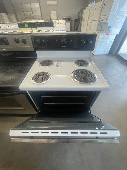 GE Black and White Electric Range Stove