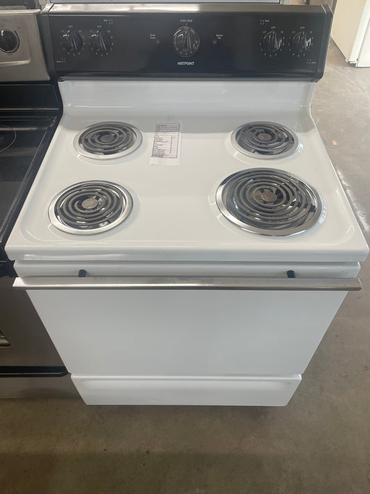 Hotpoint Black And White Electric Coil Top Range