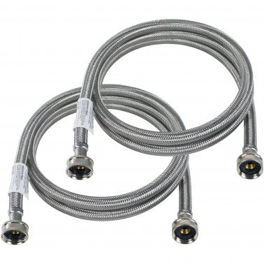 Stainless Steel Washing Machine Hoses 2 Pack
